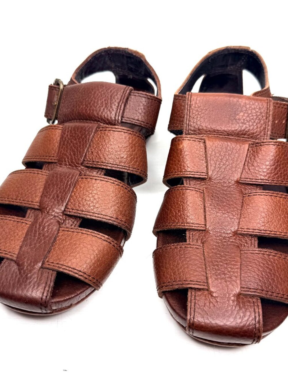 TOMMY BAHAMA Cowhide Leather Fisherman Coastal Summer Buckle Sandals Mens 9